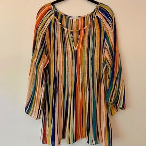 Spense Woman 3/4 Sleeve Striped Blouse